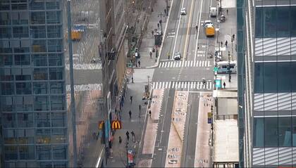 Vista de la calle 42 y Madison Avenue en Nueva York