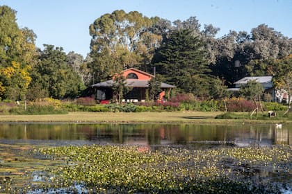 Vista de la casa desde la laguna. Esta fue realizada junto con el jardín
