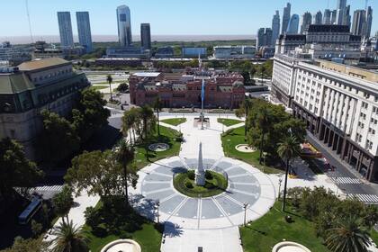 Vista de la plaza de Mayo en la ciudad de Buenos Aires