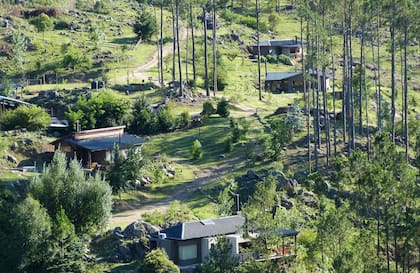 Vista de las cabañas Los Baguales.