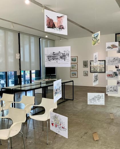 Vista de sala de la muestra de Bellucci en el Marq