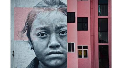 Detalle de un mural pintado por el artista islandés Guido Van Helten