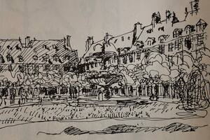 Vista de una plaza de París