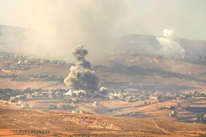Vista del distrito Nabatiyeh, en el sur de Líbano, después de bombardeos de Israel, el 23 de septiembre de 2024. (AP Foto/Hussein Malla)
