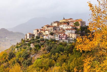 Vista del pueblo en Molise, Italia