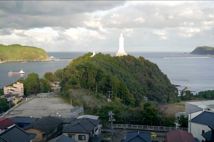 Vista del pueblo pesquero natal de Yauso Inomata: Kamaishi, en Japón.