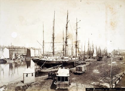 Vista del Puerto del Riachuelo, obra de Huergo