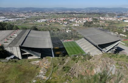 Vista desde arriba del estadio Municipal de Braga. Crédito: TripAdvisor