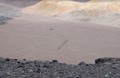 Vista desde la altura, una parte del sitio arqueológico.
