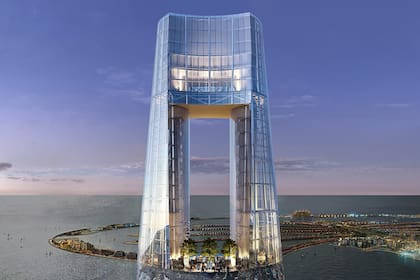 Vista exterior del hotel Ciel, el rascacielos de 82 pisos que se inaugurará en Dubái en 2025