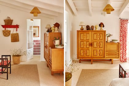 Vista hacia el baño, con piso ininterrumpido en terrazo.