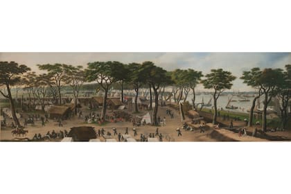 "Vista interior de Curuzú mirado de aguas arriba (norte a sur) el 20 de septiembre de 1866". Cándido López, 1891