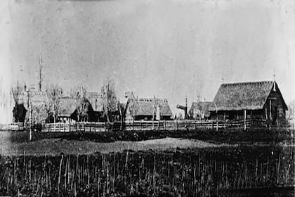 Vista panorámica de la Estancia "Los Yngleses", Ambrotipo. Circa 1860,
George Corbett (atribuido)