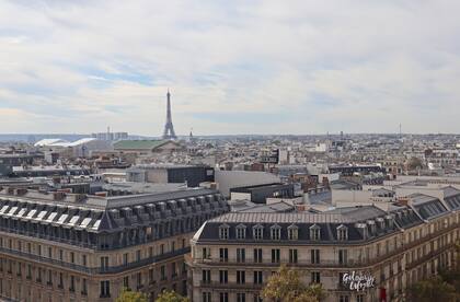 Vista panorámica de París desde la terraza de Galerías Lafayette Haussmann