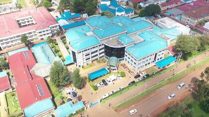 Vista panorámica del Moi Teaching and Referral Hospital, donde está internada Rebecca en Kenia