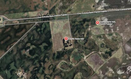 Vista satelital de Santa Inés, donde se percibe su despoblada ubicación