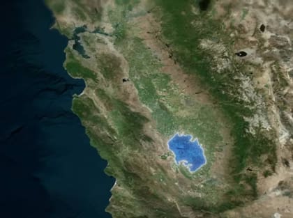 Vista satelital del Lago Tulare