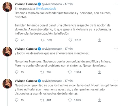Viviana Canosa anunció su refirma a través de Twitter