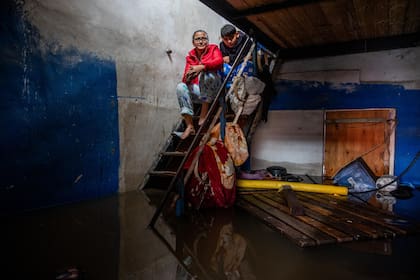 Viviendas inundadas en el barrio San Cayetano, en el límite entre Zárate y Campana, el año pasado