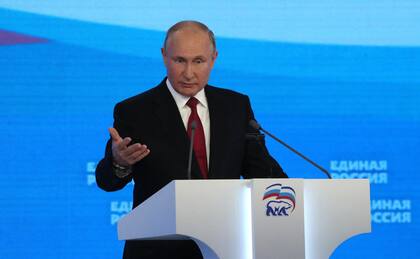Vladimir Putin, durante un discurso en Moscú