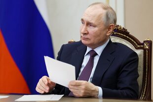 Vladimir Putin, en una reunión en el Kremlin. (Gavriil Grigorov/Sputnik, Kremlin Pool Photo via AP)