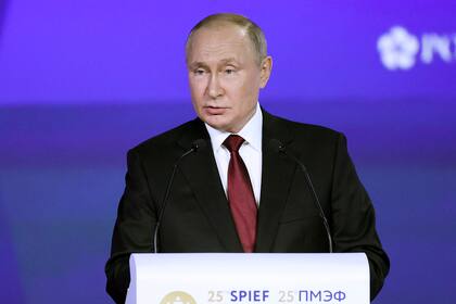 Putin, durante su discurso en el foro de San Petersburgo