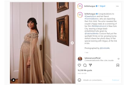 Vogue publicó las imágenes de Zawe Ashton embarazada