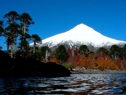 Volcán Villarica, en la región de Araucanía, Chile