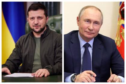 Volodimir Zelensky y Vladimir Putin.