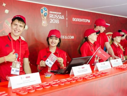 Voluntarios en el Mundial 2018.