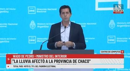 Wado de Pedro: “Terminamos una muy buena jornada electoral y estamos entre el 71 y 72% de participación”