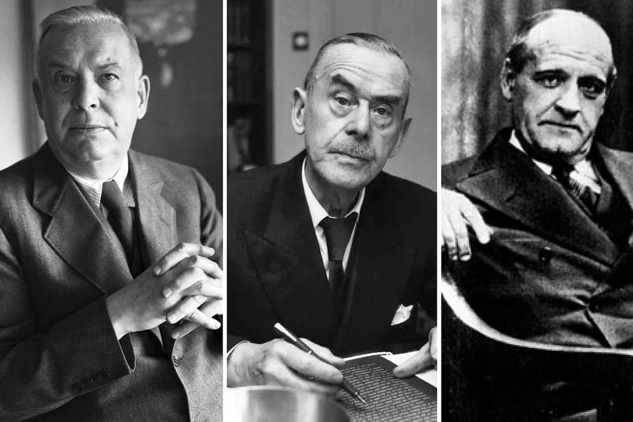 Retratos de Thomas Mann, Wallace Stevens y José Ortega y Gasset