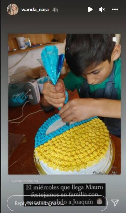 Wanda aseguró que el niño pastelero hará la torta para el festejo con Icardi. Fuente: Instagram