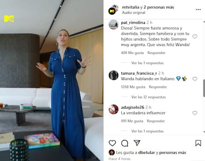 Wanda Nara abrió las puertas de su departamento en Milán a la televisión italiana