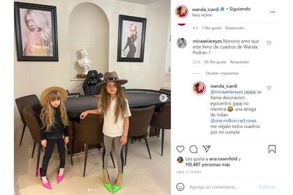 Wanda Nara aprovechó para responderle a una seguidora y explicarle de dónde salieron los cuadros