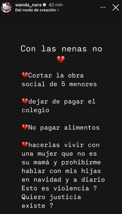 Wanda Nara apuntó contra Mauro Icardi (Foto: Instagram/@wanda_nara)