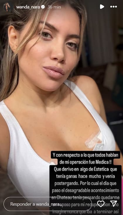 Wanda Nara aseguró que la última operación a la que se sometió fue médica y no estética (Foto: Captura Instagram/@wanda_nara)