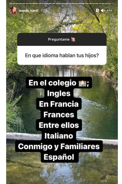 Wanda Nara aseguró que sus cinco hijos hablan francés, italiano, inglés y español