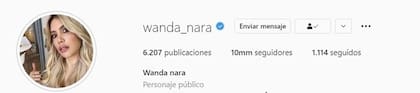 Wanda Nara cambió de forma repentina su usuario de Instagram