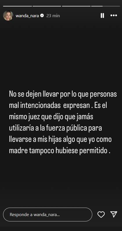 Wanda Nara celebró la resolución de la Justicia (Captura: Instagram @wanda_nara)