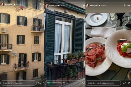 Wanda Nara compartió las postales de sus primeras horas en Roma (Foto: Instagram @wanda_nara)