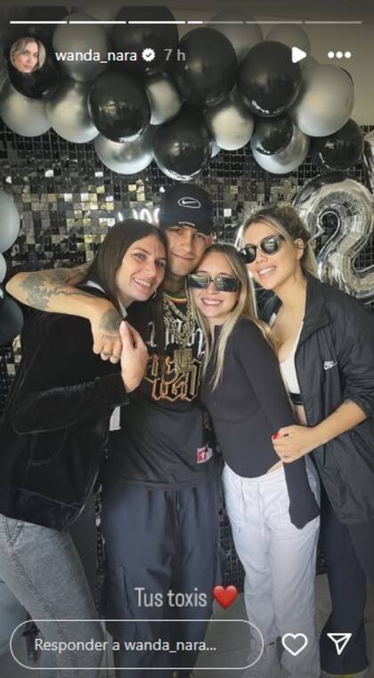 Wanda Nara estuvo presente en el festejo íntimo que organizaron para L-Gante