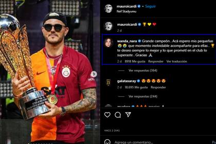 Wanda Nara falicitó a Mauro Icardi (Foto Instagram @mauroicardi)