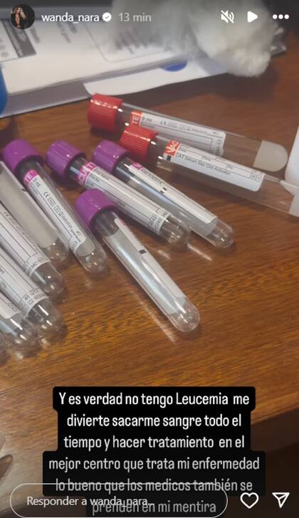 Wanda Nara ironizó sobre su cuadro de Salud (Foto: Captura Instagram/@wanda_nara)