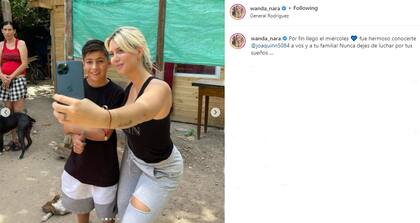 Wanda Nara junto a Joaquín Nahuel (Foto: Captura Instagram/@wanda_nara)