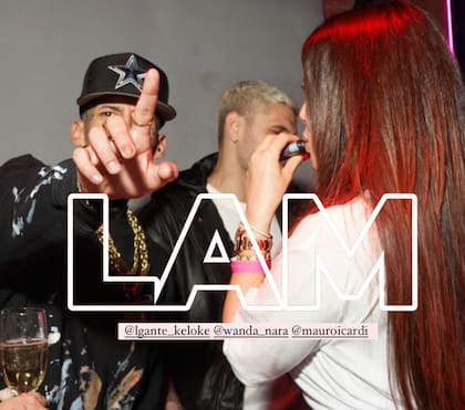 Wanda Nara, Mauro Icardo y L-Gante (Foto: X/@elejercitodelam)