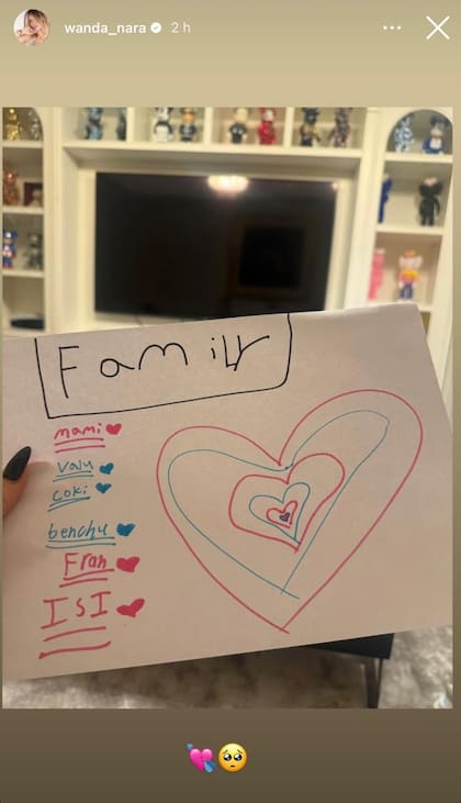 Wanda Nara mostró el dibujo que hizo su hija y lanzó una indirecta para Mauro Icardi (Foto: Instagram @wanda_nara)