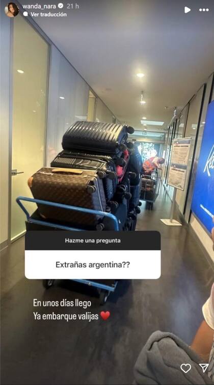 Wanda Nara mostró la gran cantidad de equipaje que llevó en su más reciente viaje (Foto: Instagram @wanda_nara)