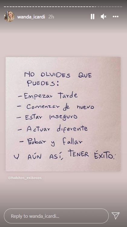 Wanda Nara publicó un mensaje contundente en las stories de Instagram en medio de su nueva separación de Icardi