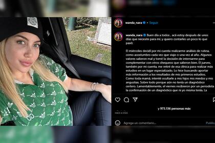 Wanda Nara realizó un extenso descargo sobre su salud (Foto Instagram @wanda_nara)